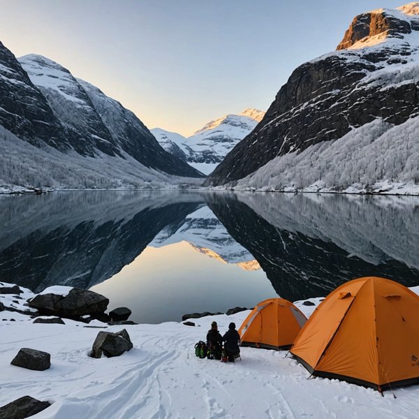 Comment organiser un camping pour une expédition de randonnée en région de fjords en hiver?